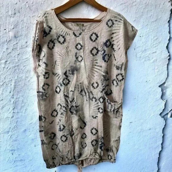 None Dresses & Skirts - Italian boho artsy cotton printed dress with pockets OS